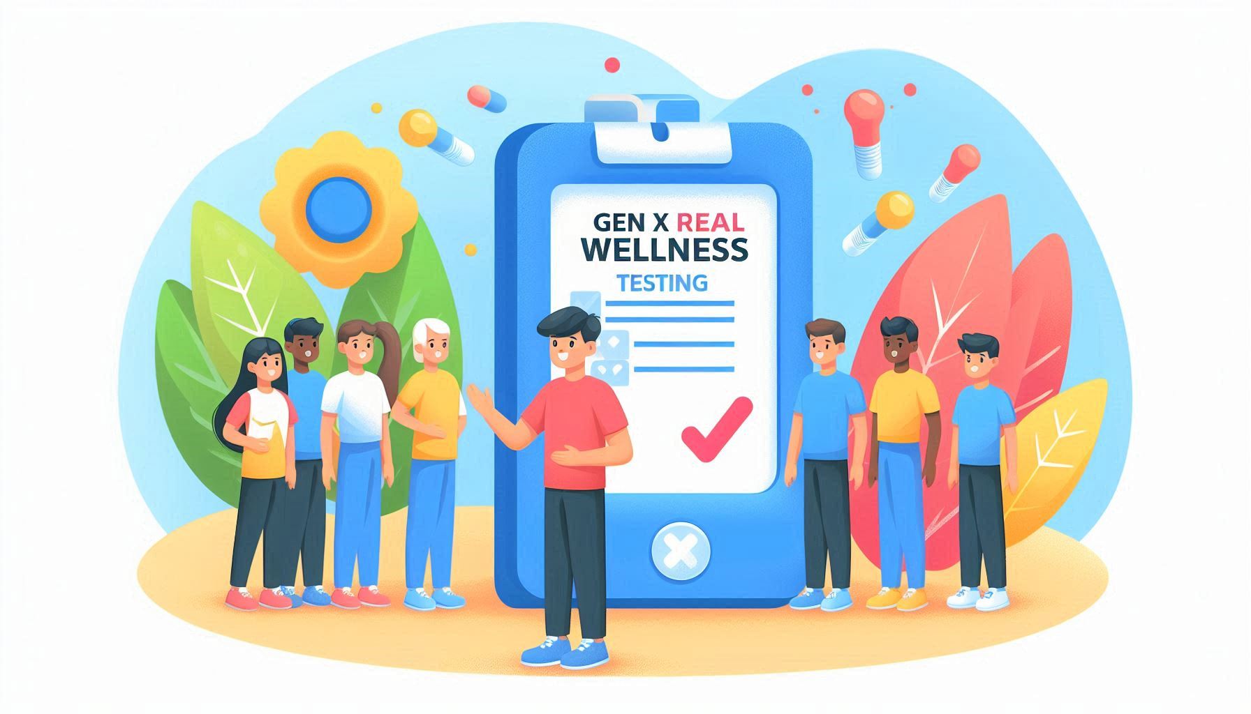 cartoon like testing post image with blue, greens as main colors