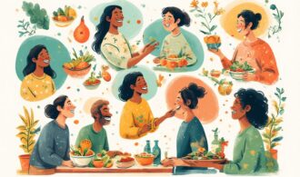 meals that are healthy and multiple people eating