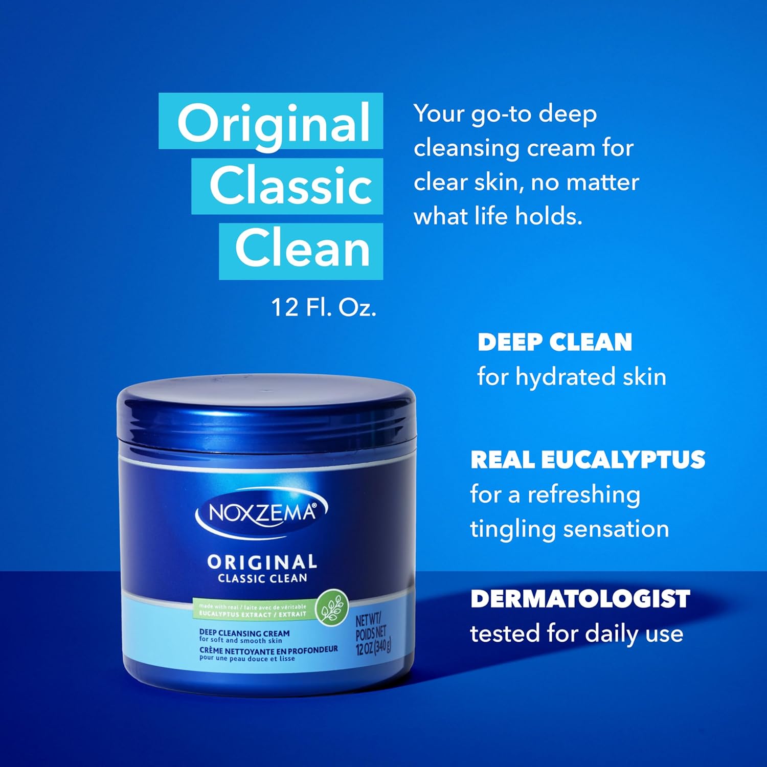 Noxzema Classic blue container ad
