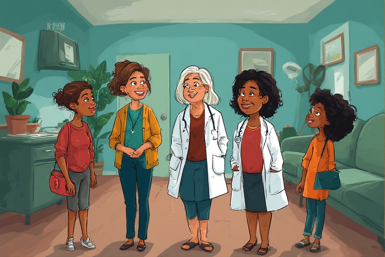 download (34) female Patients and doctors standing and talking